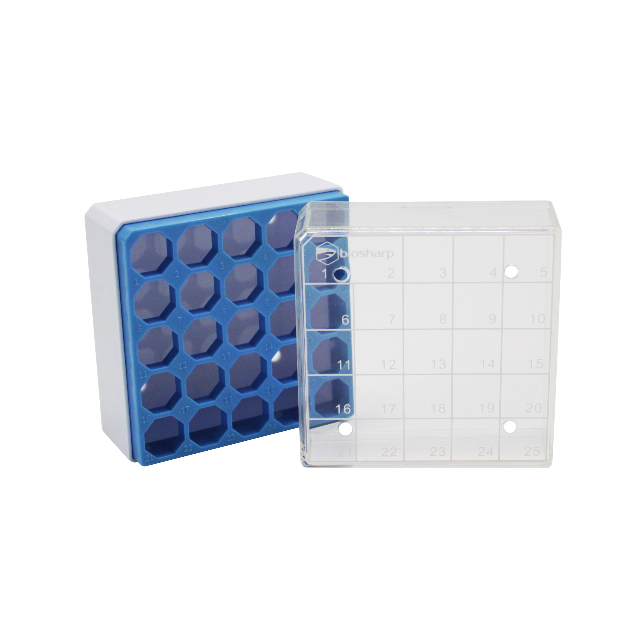 BS-CBP20-25 2ml塑料冻存盒PC淡蓝色(PC,透明）